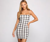 Preppy And Trendy Plaid Mini Dresses